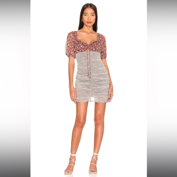 Free People Tessa ruched mini with open back - Picture 1 of 14